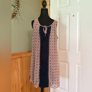 Maurices Navy and Peach Patterned Dress